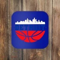 Detroit Skyline Basketball Logo Coaster thumb 0