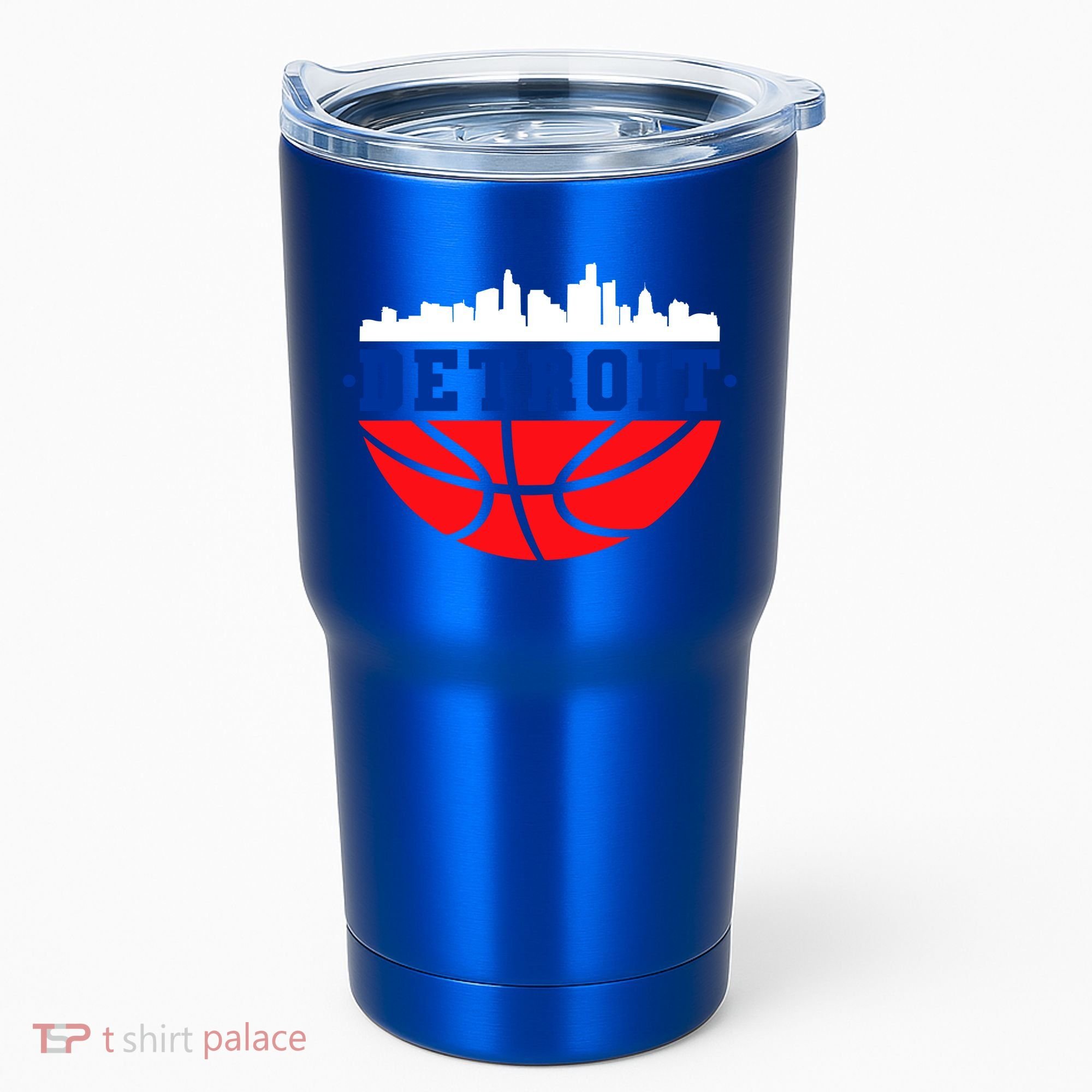 Detroit Skyline Basketball Logo Tumbler
