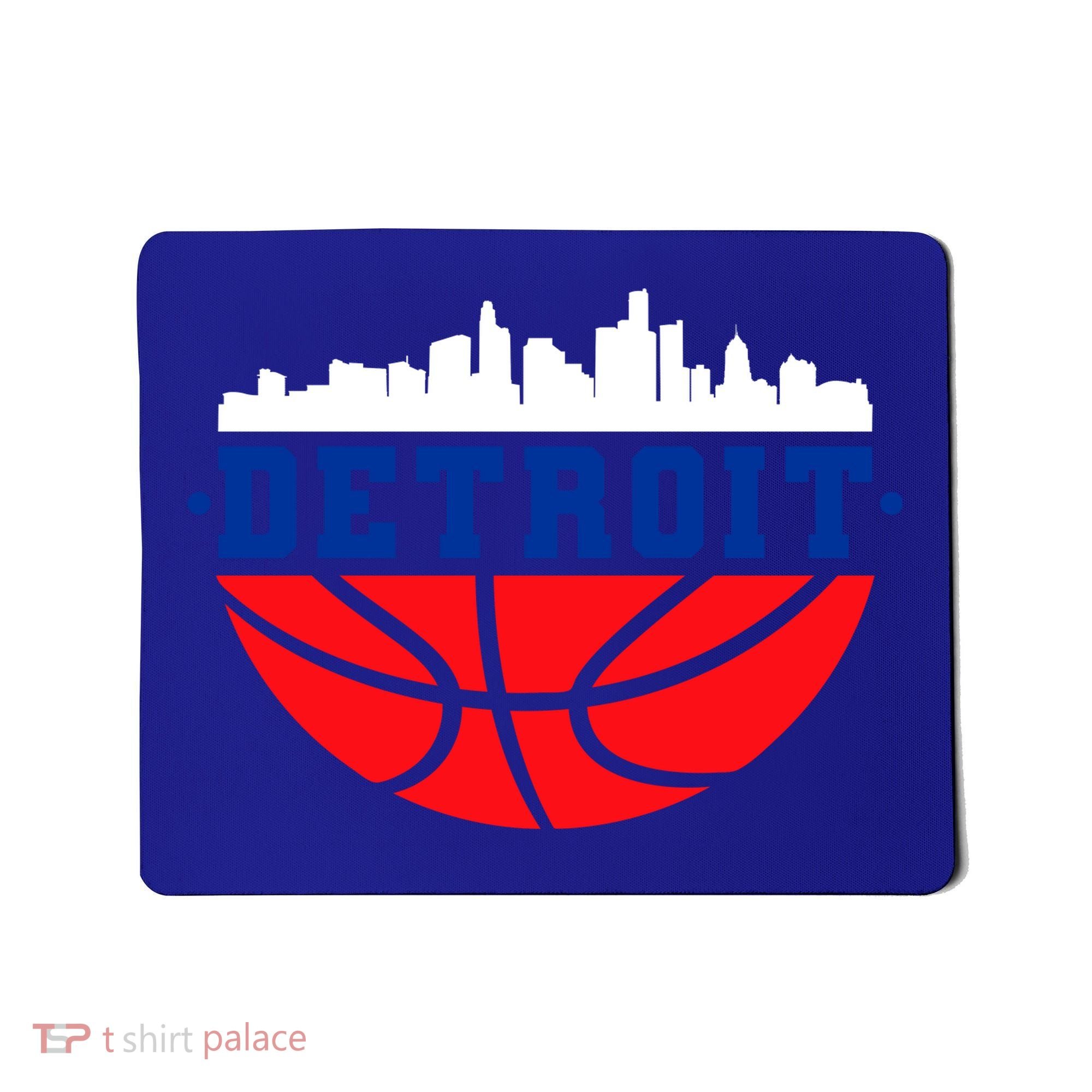 Detroit Skyline Basketball Logo Mousepad