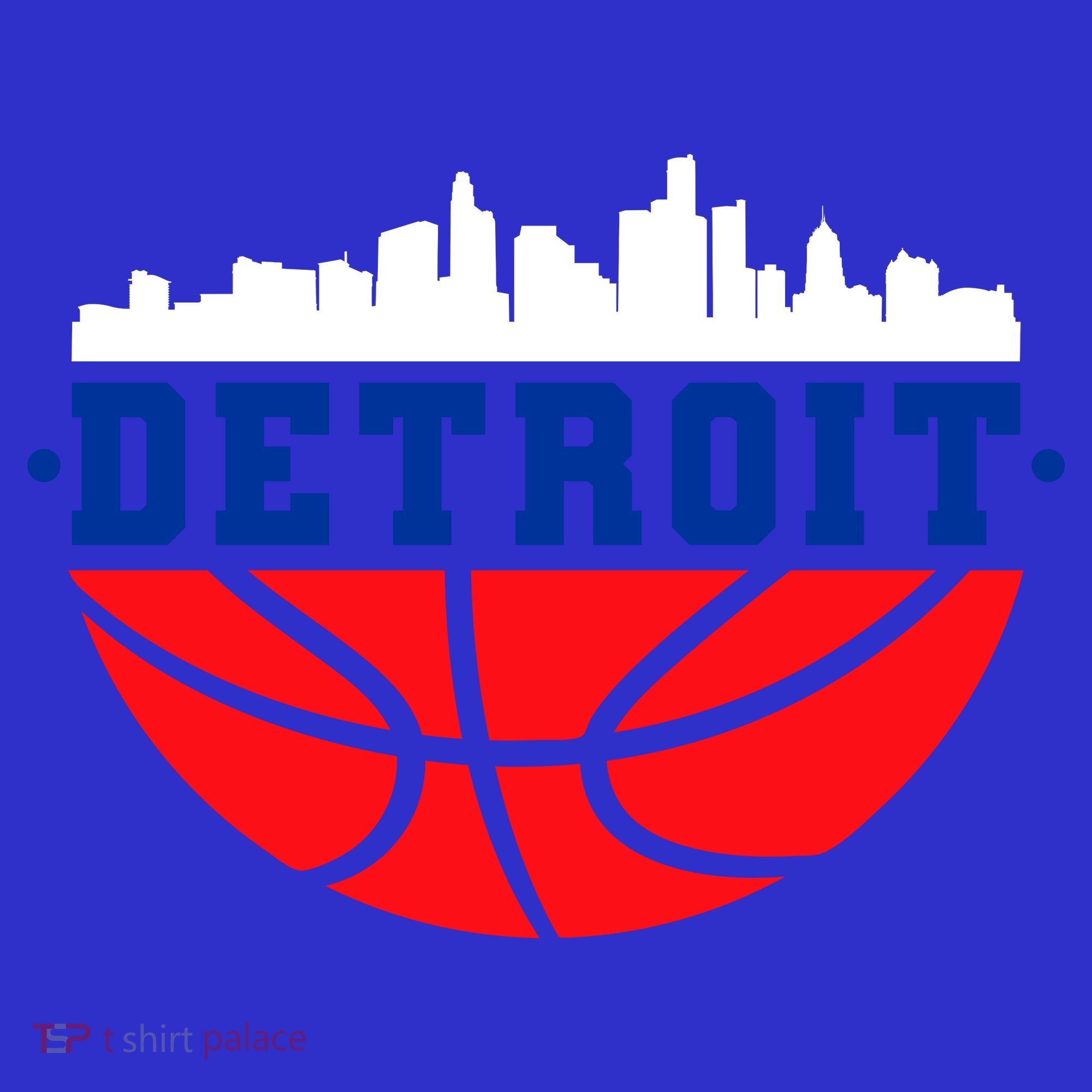 Detroit Skyline Basketball Logo Mousepad