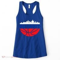 Detroit Skyline Basketball Logo Women's Tank Top thumb 0