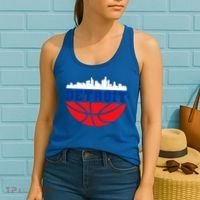 Detroit Skyline Basketball Logo Women's Tank Top thumb 2