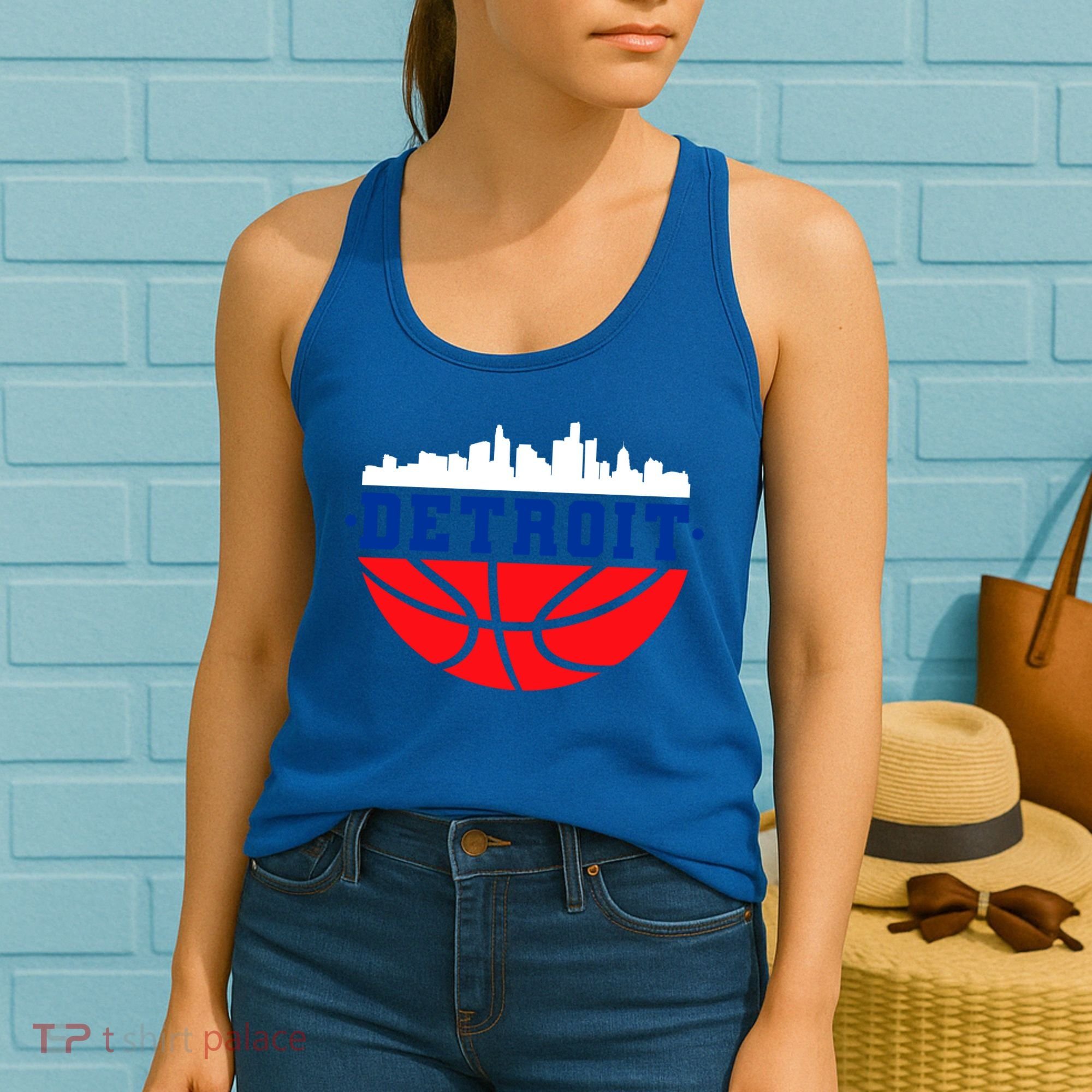 Detroit Skyline Basketball Logo Women's Tank Top