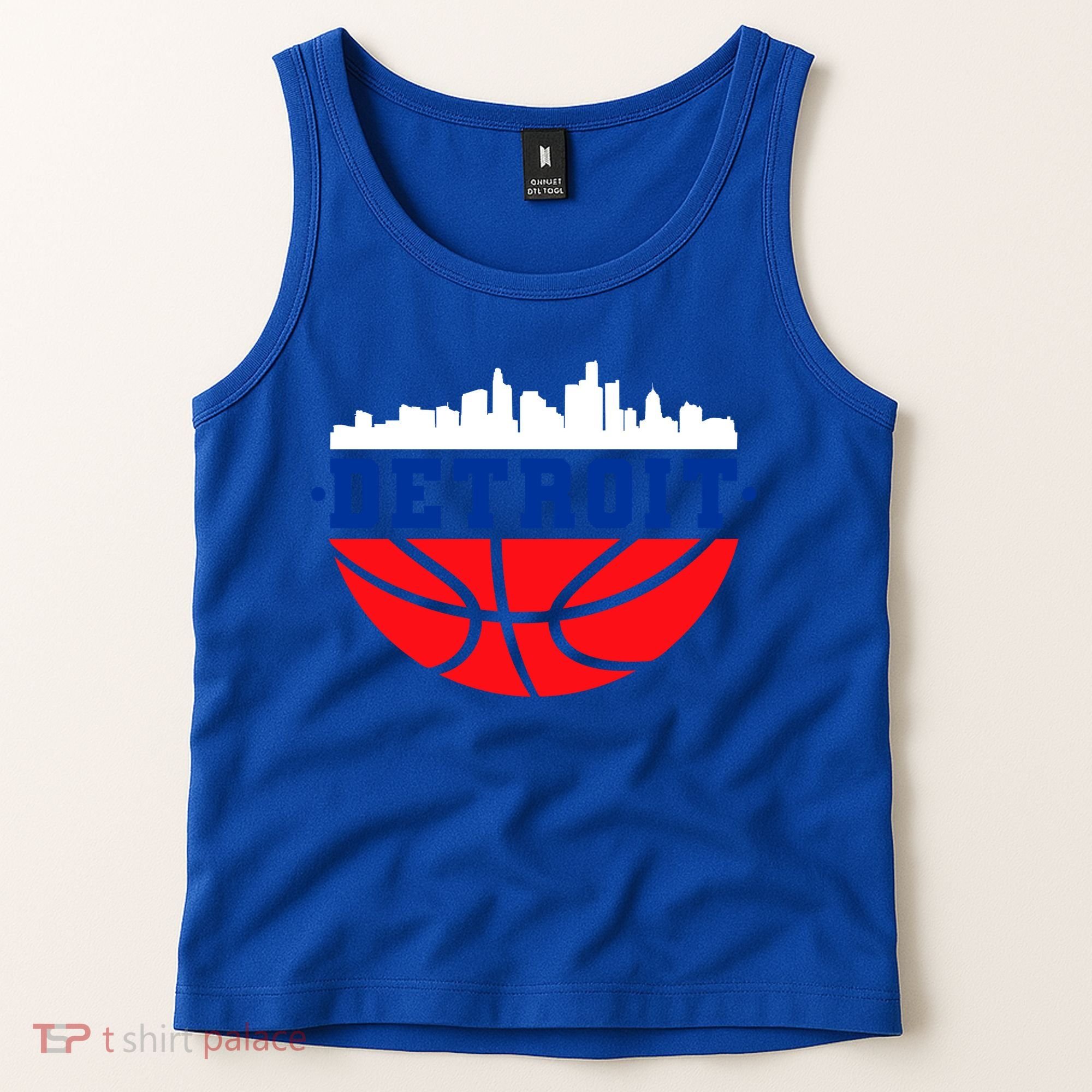 Detroit Skyline Basketball Logo Tank Top