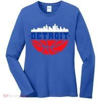 Detroit Skyline Basketball Logo Women's Long Sleeve Shirt thumb 0