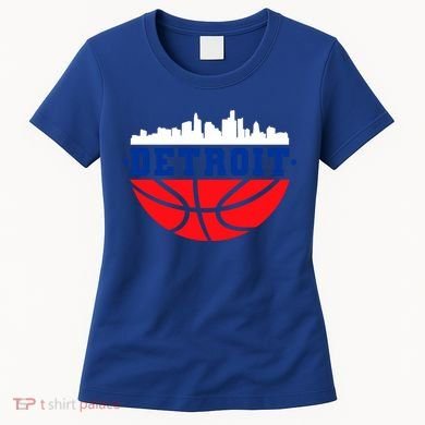 Detroit Skyline Basketball Logo Women's T-Shirt
