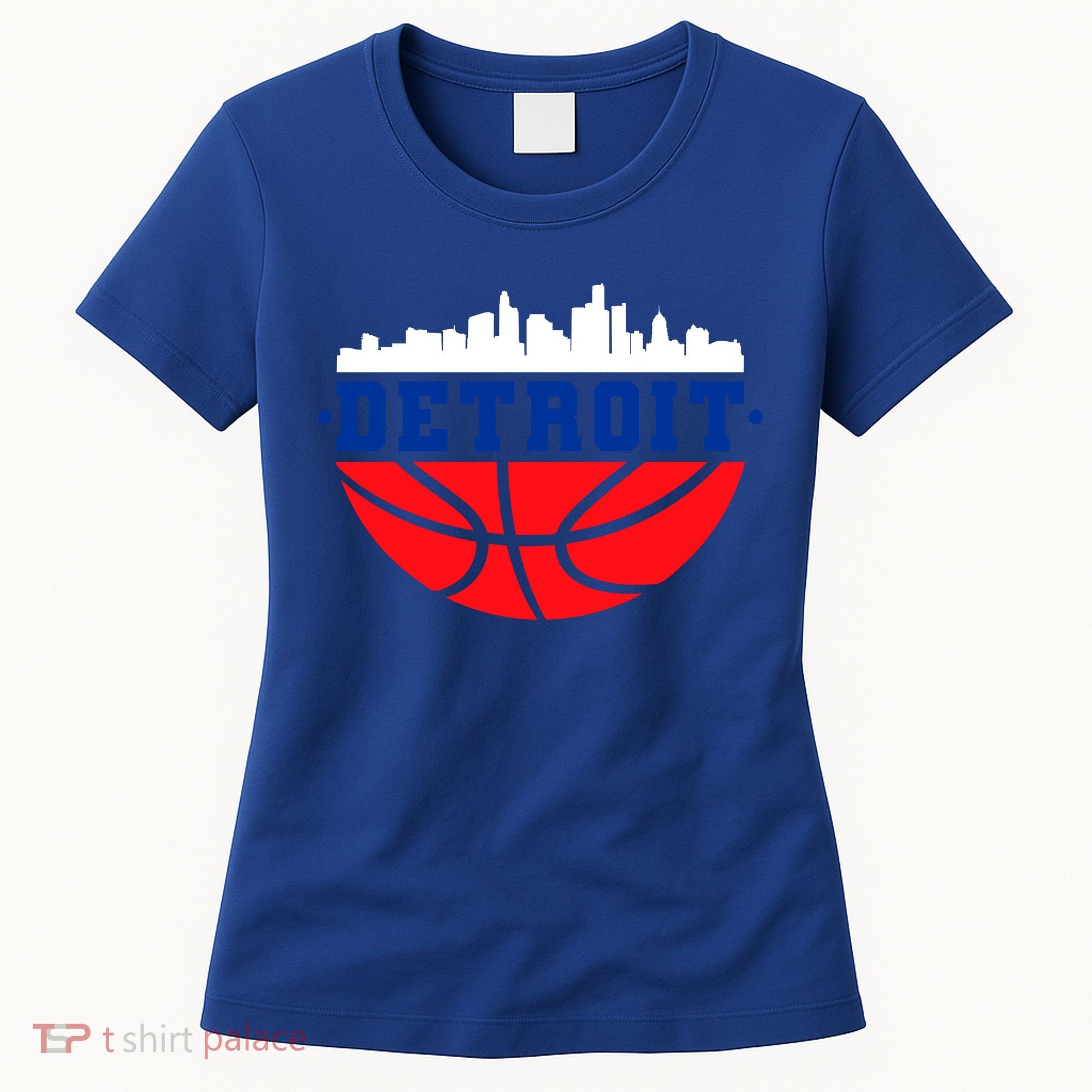 Detroit Skyline Basketball Logo Women's T-Shirt