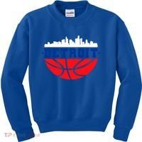 Detroit Skyline Basketball Logo Kids Sweatshirt thumb 0