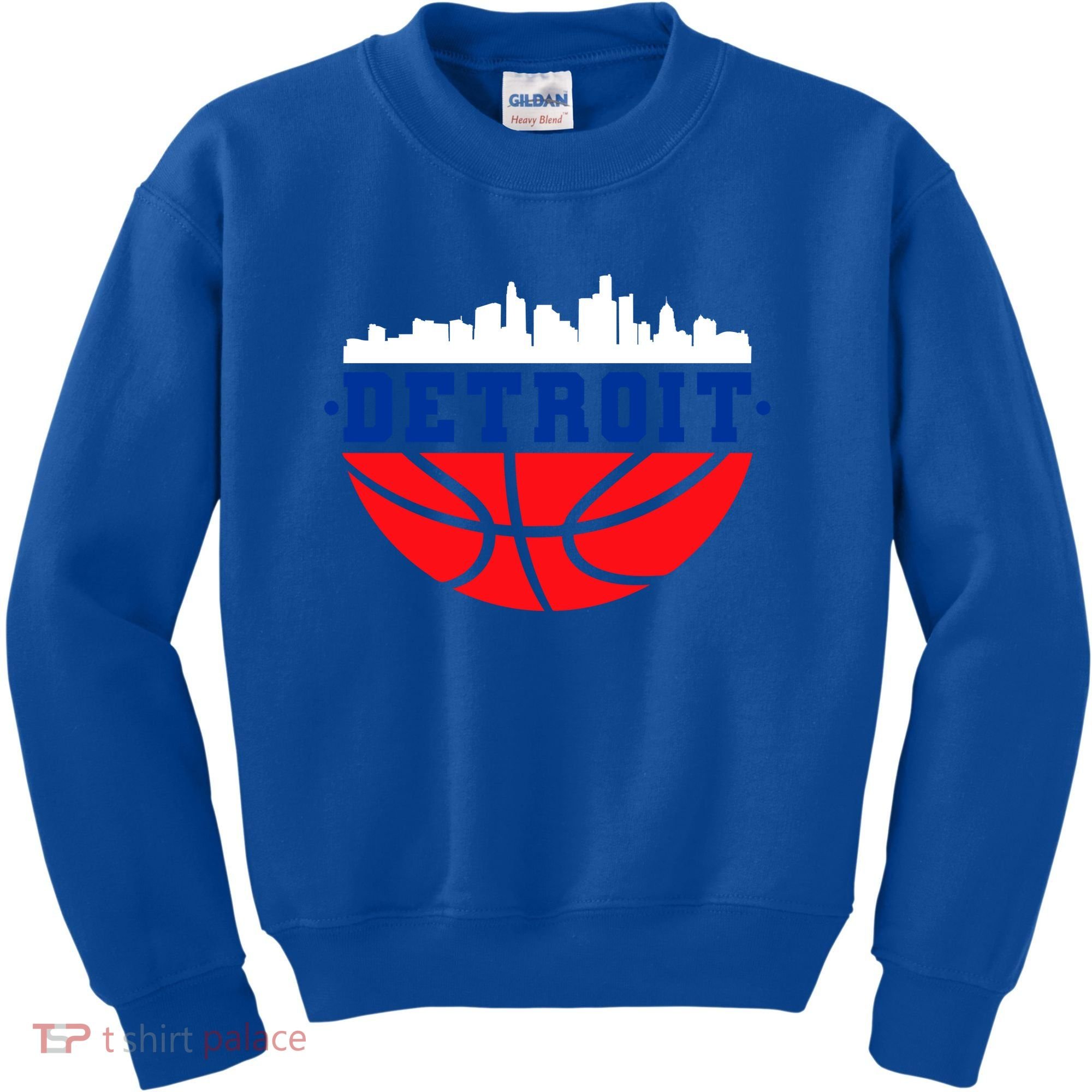 Detroit Skyline Basketball Logo Kids Sweatshirt
