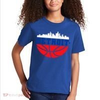 Detroit Skyline Basketball Logo Kids T-Shirt thumb 2
