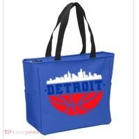 Detroit Skyline Basketball Logo Tote Bag thumb 2