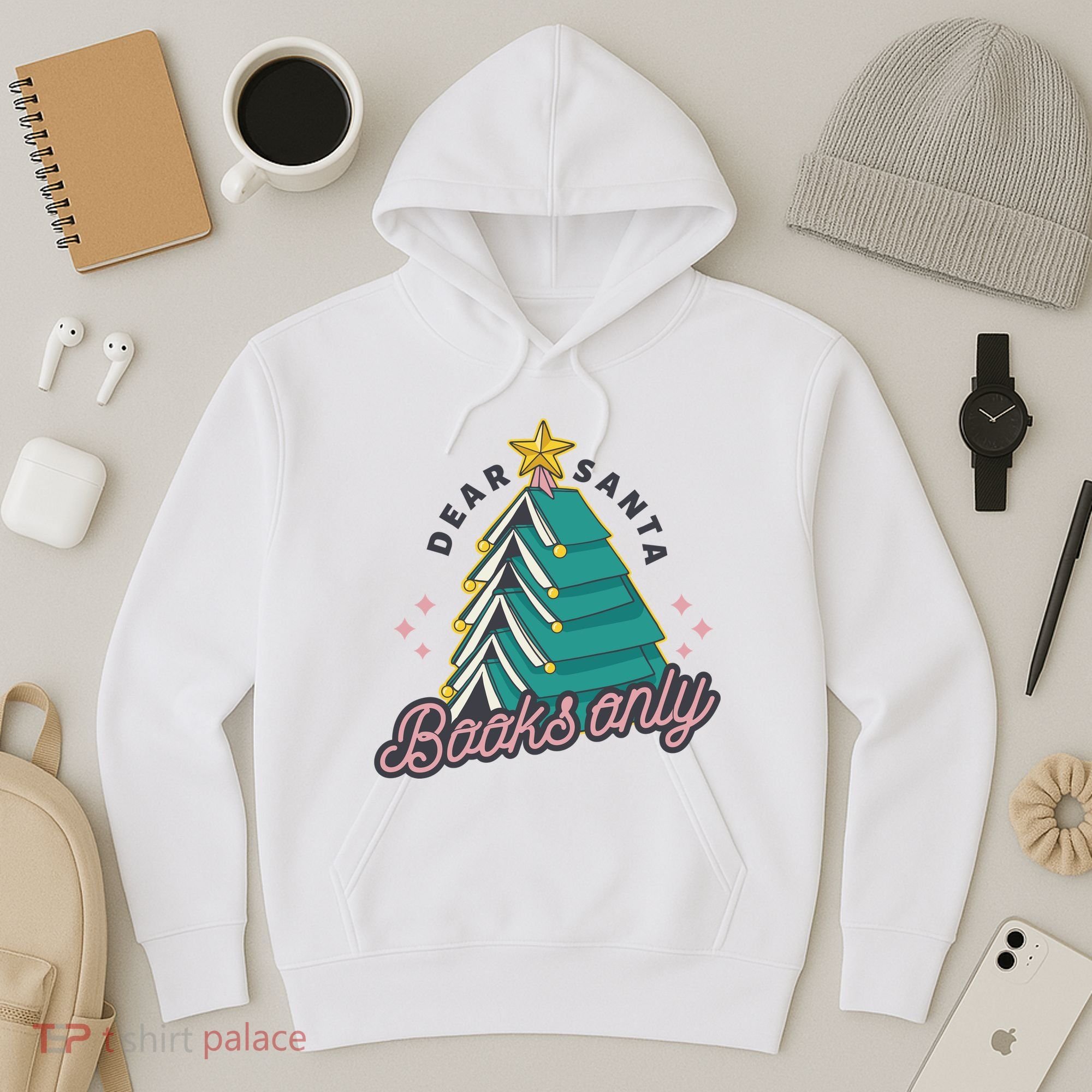 Dear Santa Books Only Hoodie