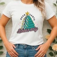 Dear Santa Books Only Women's T-Shirt thumb 2