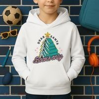 Dear Santa Books Only Kids Hoodie thumb 2