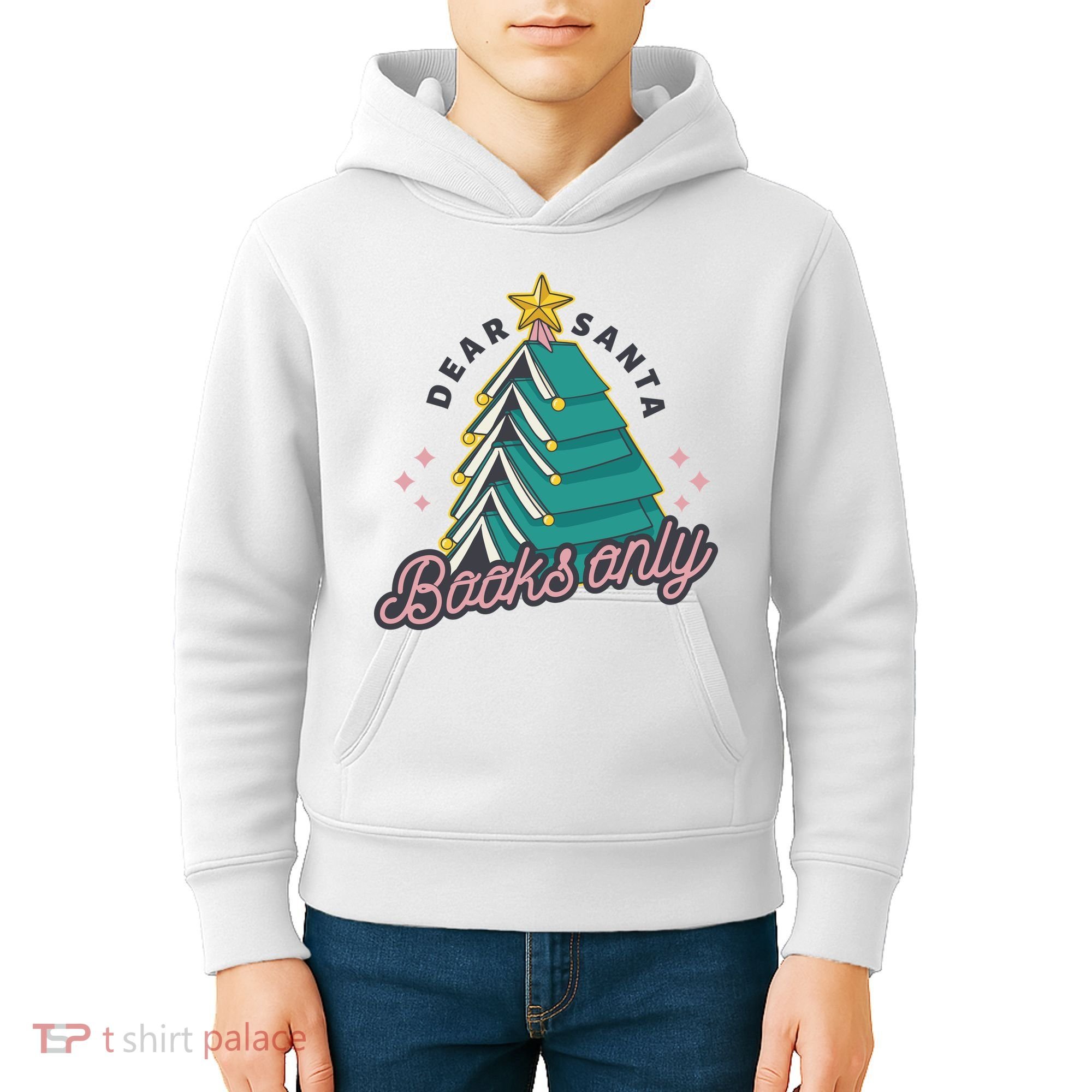 Dear Santa Books Only Kids Hoodie