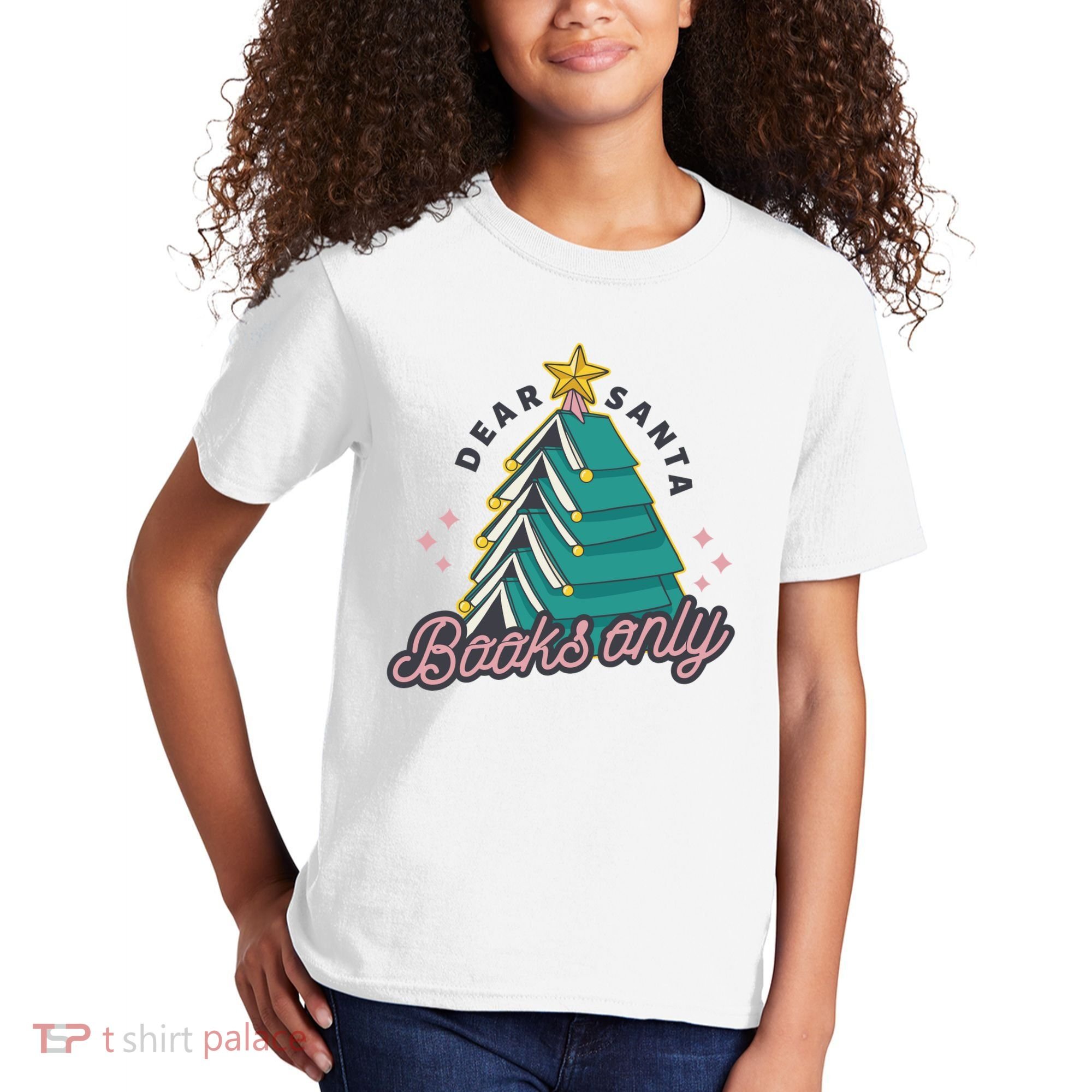 Dear Santa Books Only Kids T-Shirt
