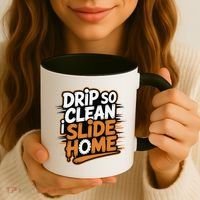 Drip So Clean I Slide Home  Funny Baseball Player Saying Coffee Mug thumb 3