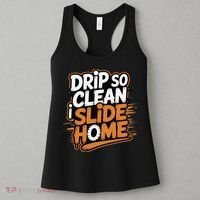Drip So Clean I Slide Home  Funny Baseball Player Saying Women's Tank Top thumb 3