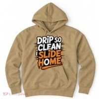 Drip So Clean I Slide Home  Funny Baseball Player Saying Hoodie thumb 0
