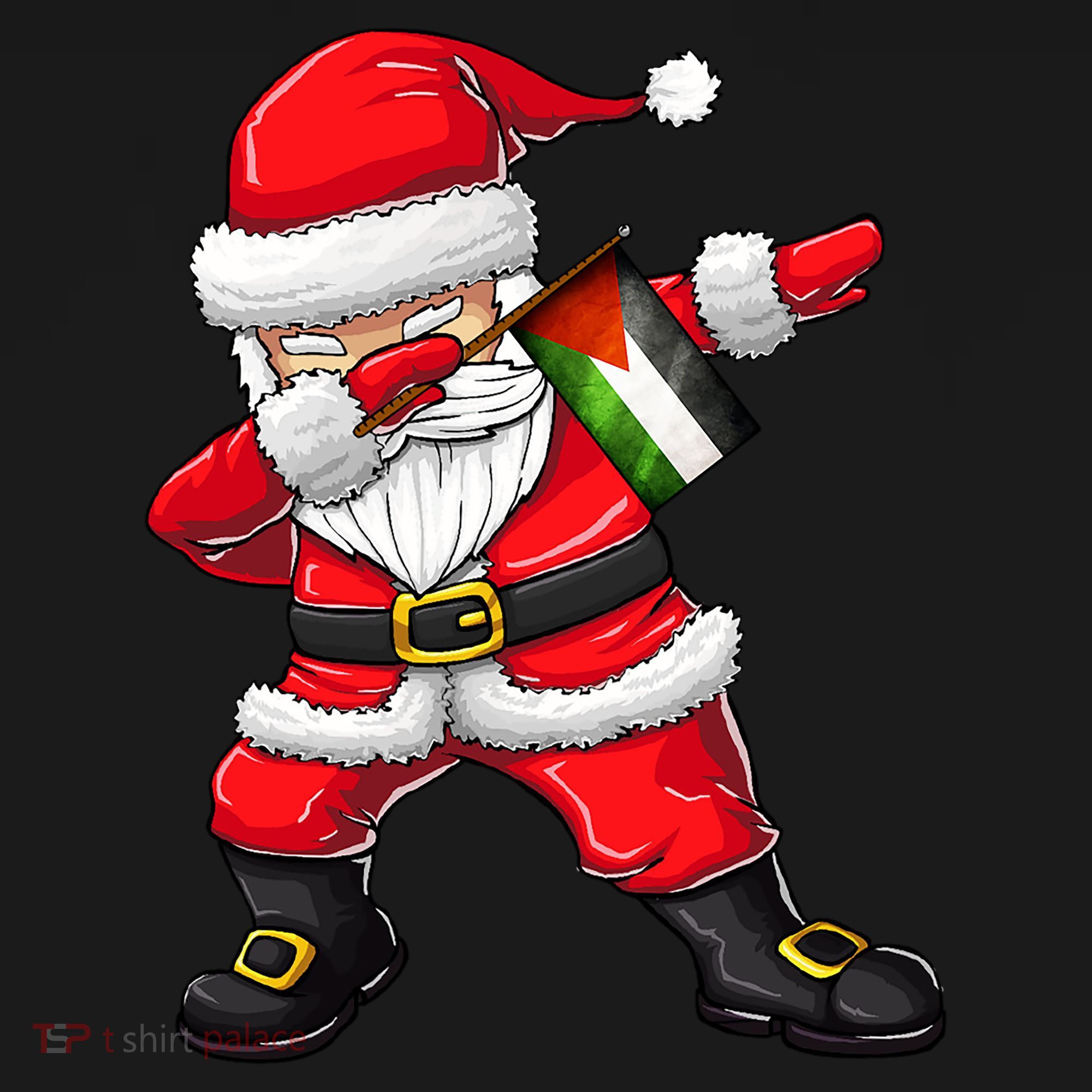 Dabbing Santa Claus From Palestine Xmas Gift Bucket Hat