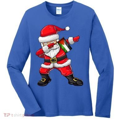 Dabbing Santa Claus From Palestine Xmas Gift Women's Long Sleeve Shirt