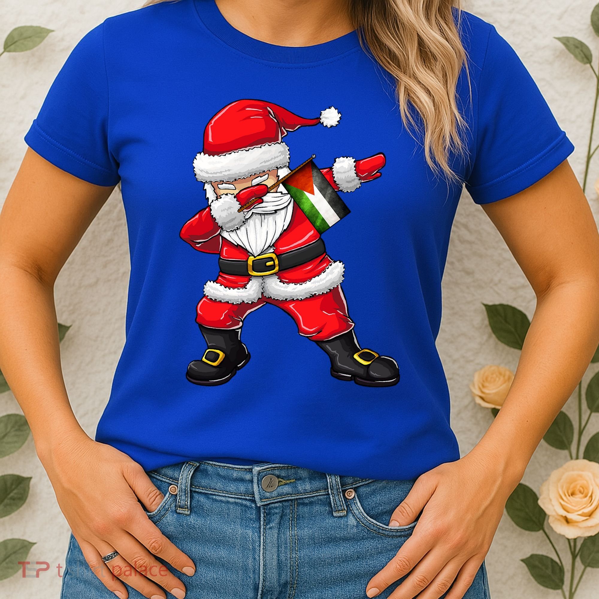 Dabbing Santa Claus From Palestine Xmas Gift Women's T-Shirt