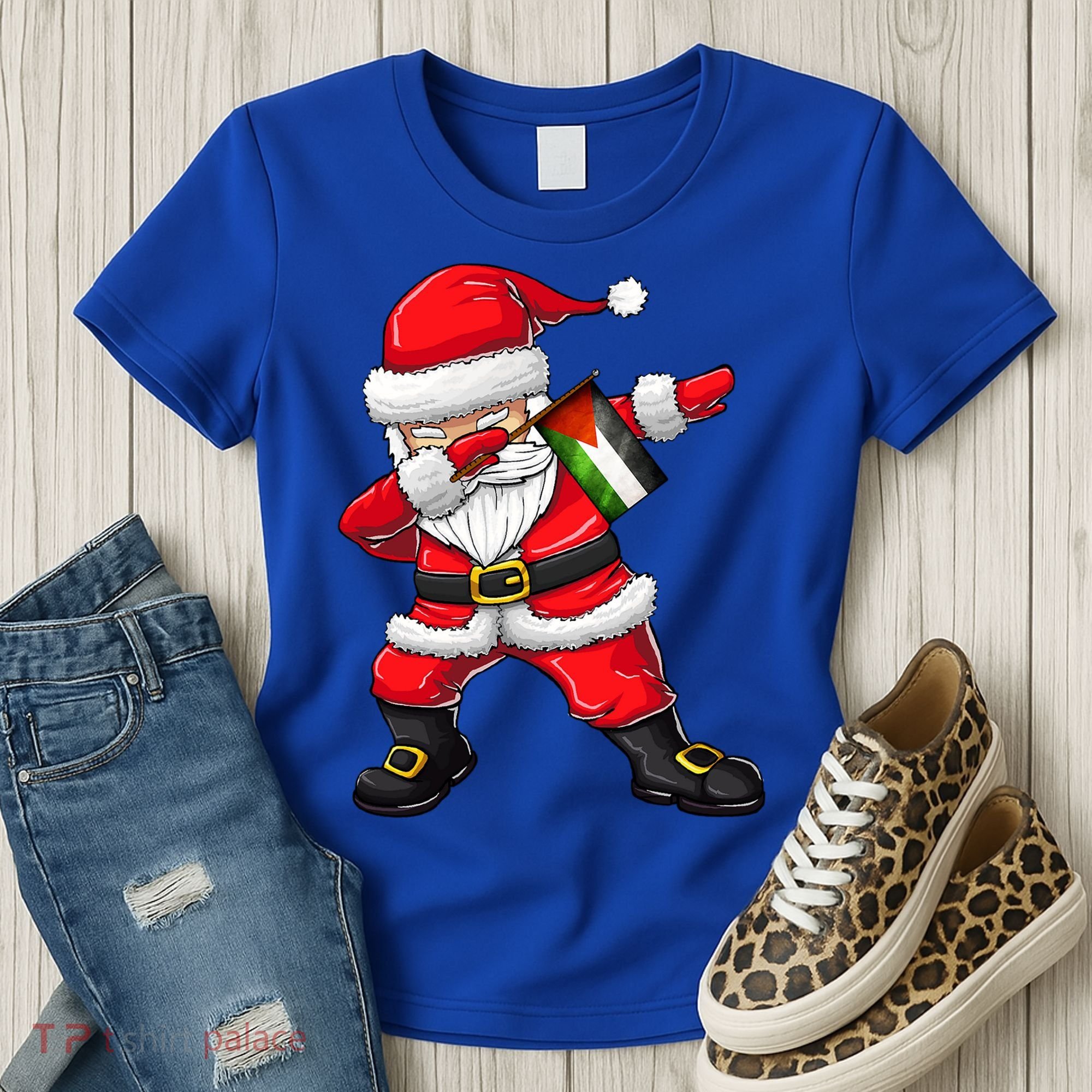 Dabbing Santa Claus From Palestine Xmas Gift Women's T-Shirt