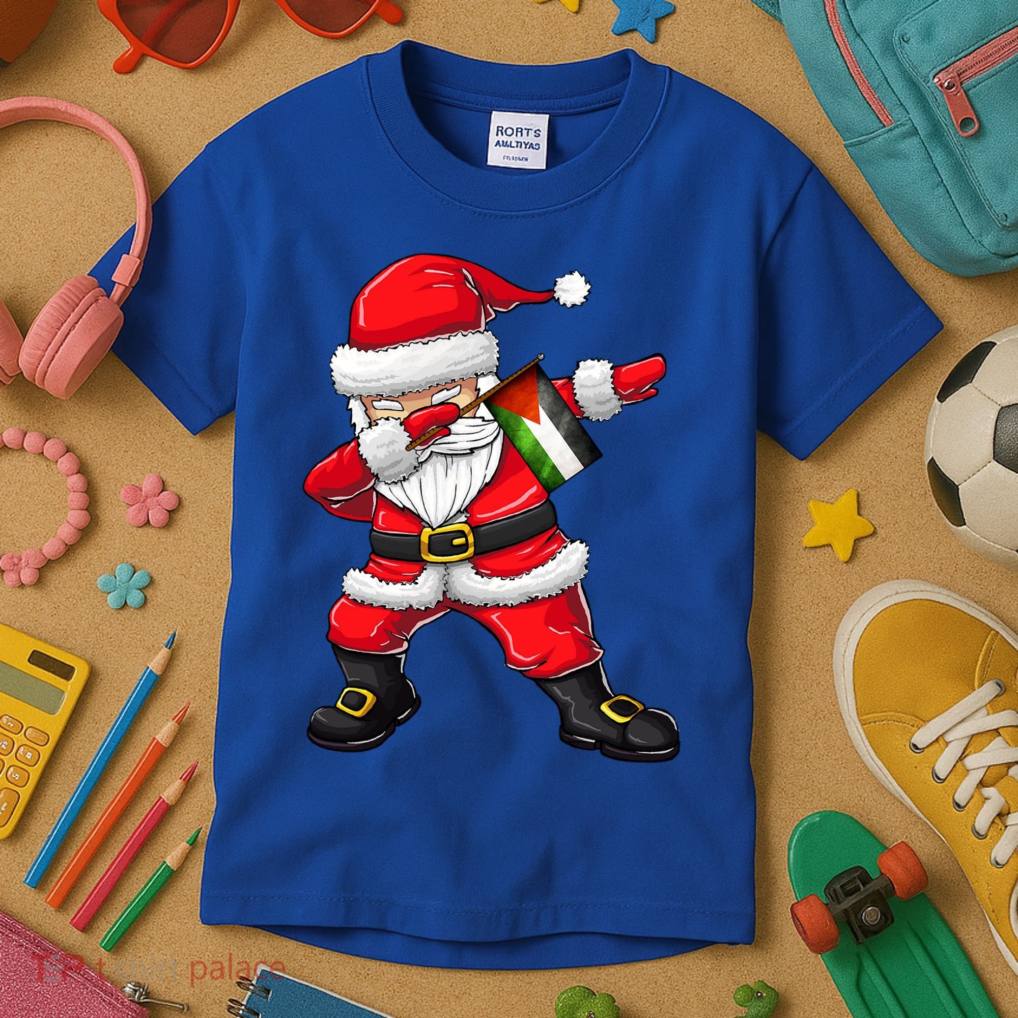 Dabbing Santa Claus From Palestine Xmas Gift Kids T-Shirt