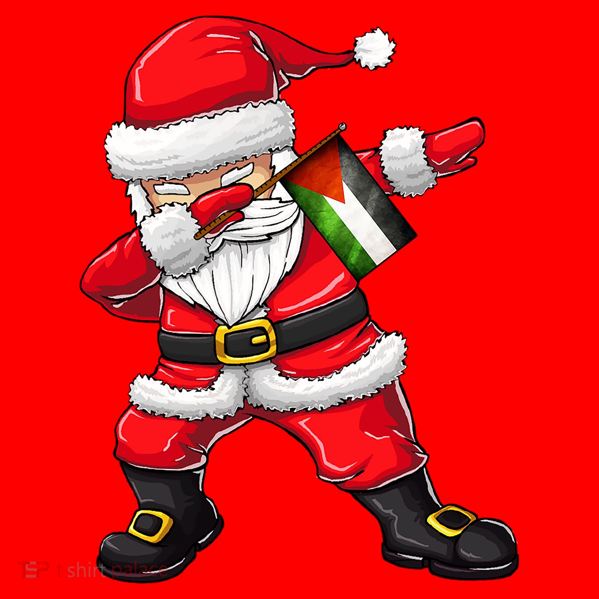Dabbing Santa Claus From Palestine Xmas Gift Santa Hat