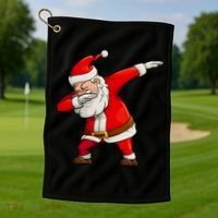 Dabbing Santa Claus Golf Towel thumb 1