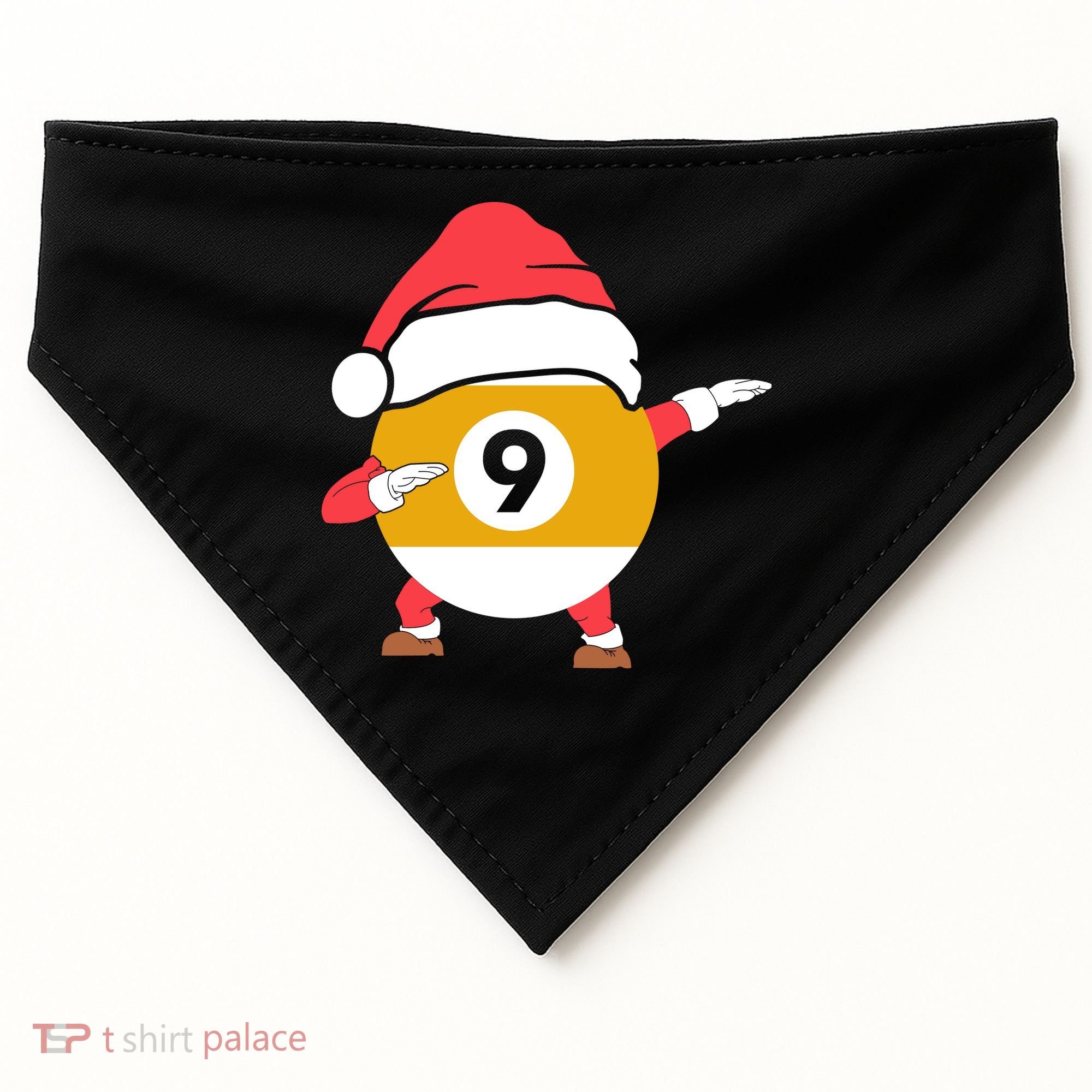Dabbing Santa Claus Christmas Funny Pool Billiards Xmas Sport USA-Made Doggie Bandana