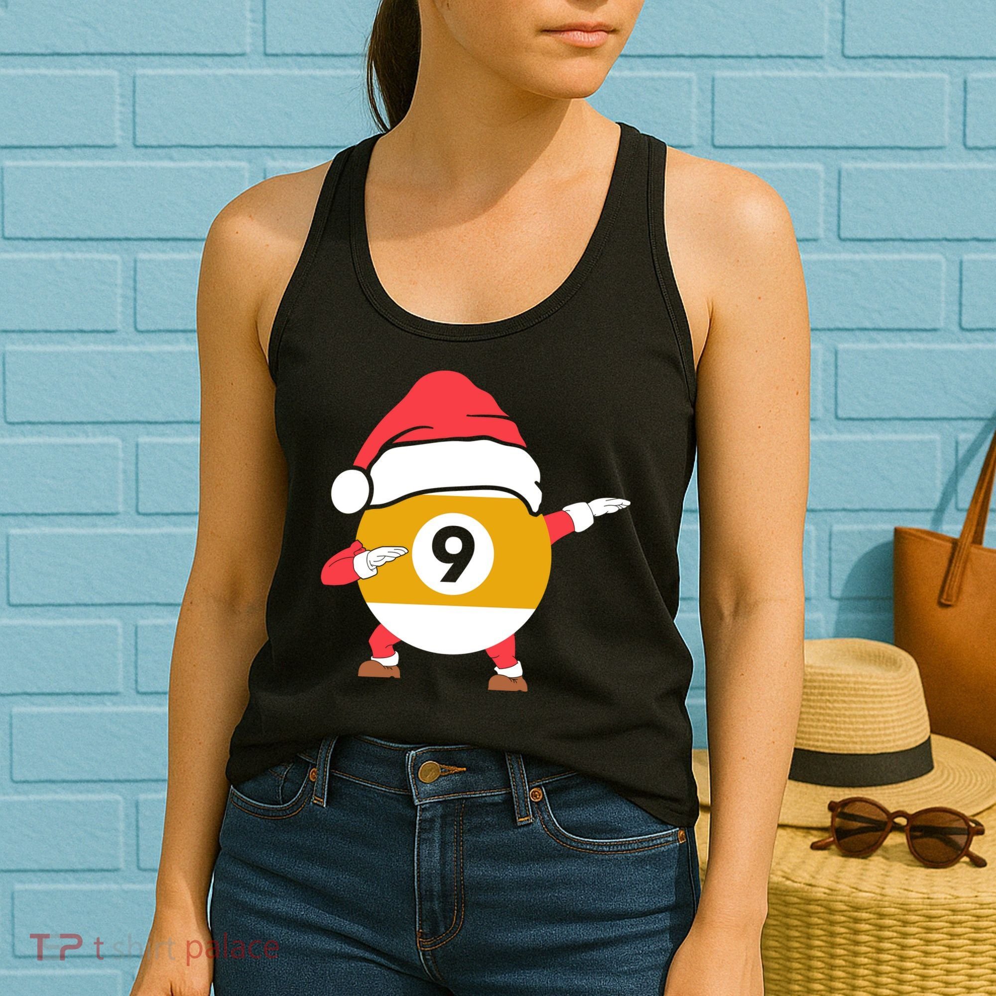 Dabbing Santa Claus Christmas Funny Pool Billiards Xmas Sport Women's Tank Top