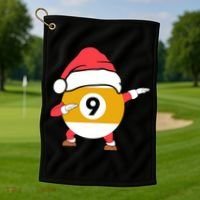 Dabbing Santa Claus Christmas Funny Pool Billiards Xmas Sport Golf Towel thumb 1
