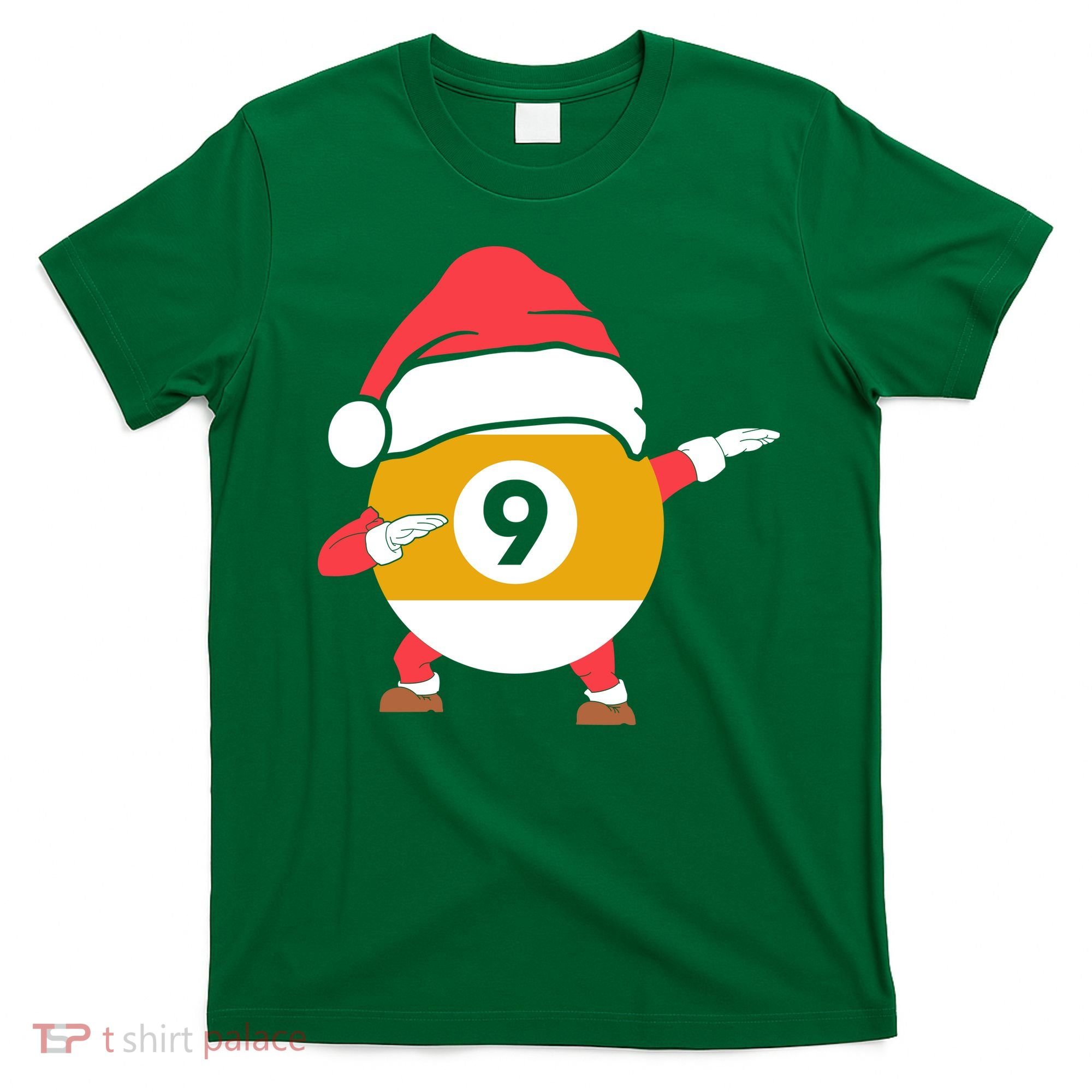 Dabbing Santa Claus Christmas Funny Pool Billiards Xmas Sport T-Shirt