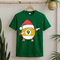 Dabbing Santa Claus Christmas Funny Pool Billiards Xmas Sport T-Shirt thumb 2