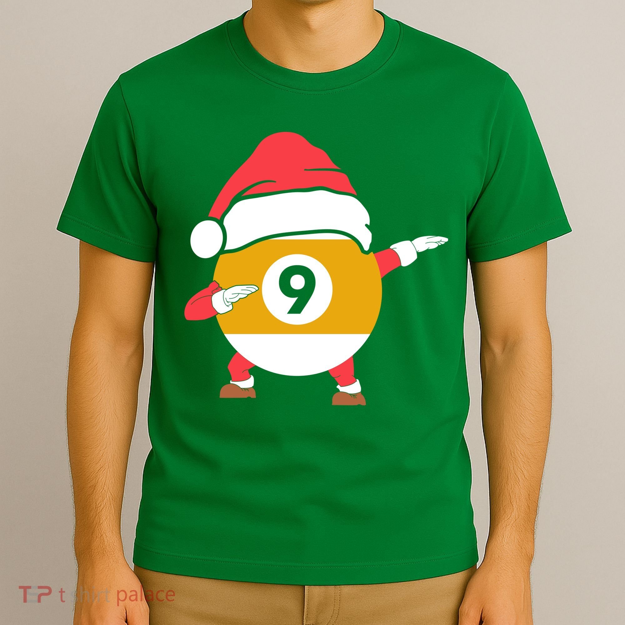 Dabbing Santa Claus Christmas Funny Pool Billiards Xmas Sport T-Shirt