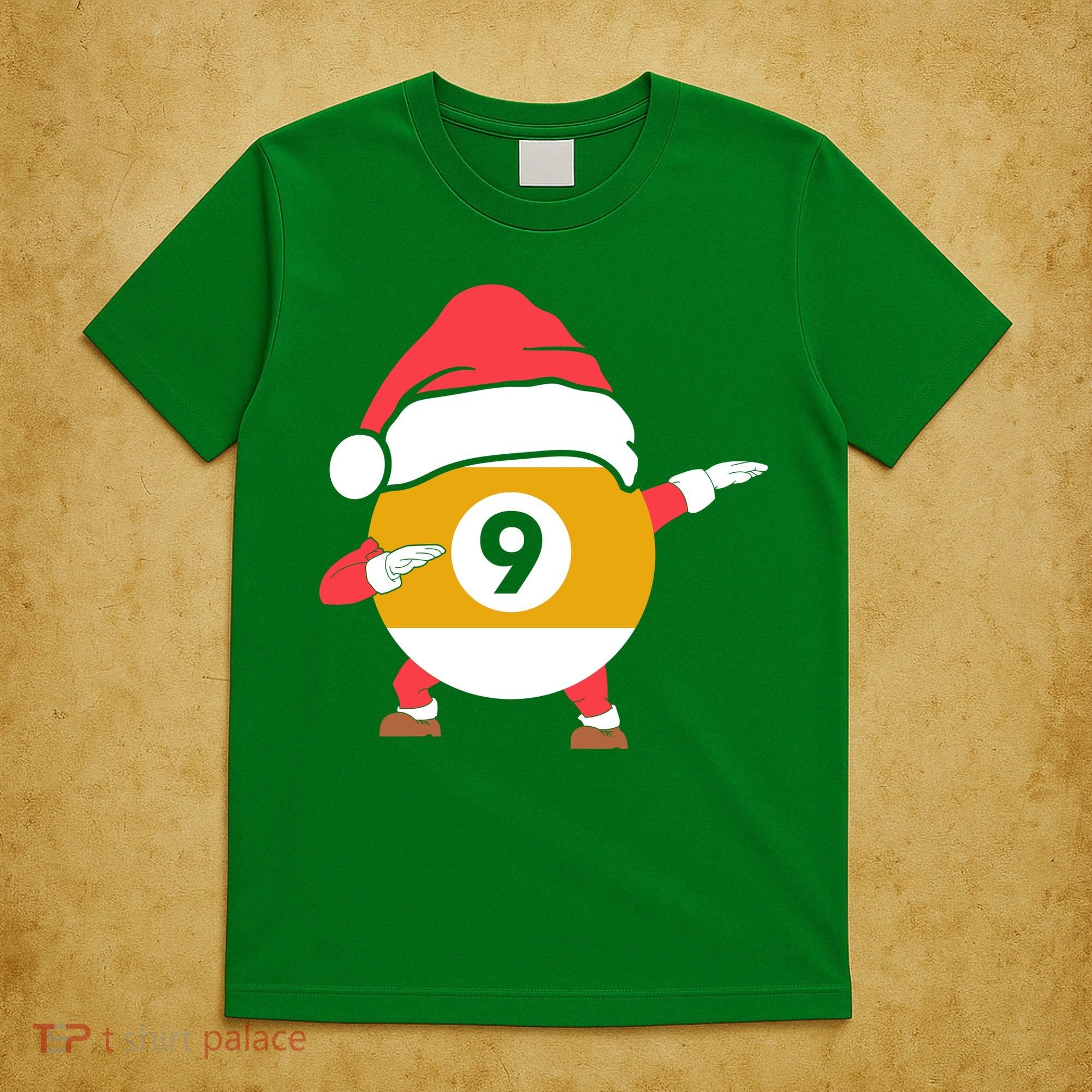 Dabbing Santa Claus Christmas Funny Pool Billiards Xmas Sport T-Shirt
