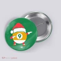 Dabbing Santa Claus Christmas Funny Pool Billiards Xmas Sport Button thumb 0