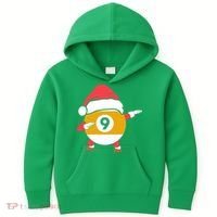 Dabbing Santa Claus Christmas Funny Pool Billiards Xmas Sport Kids Hoodie thumb 0