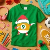 Dabbing Santa Claus Christmas Funny Pool Billiards Xmas Sport Kids T-Shirt thumb 3