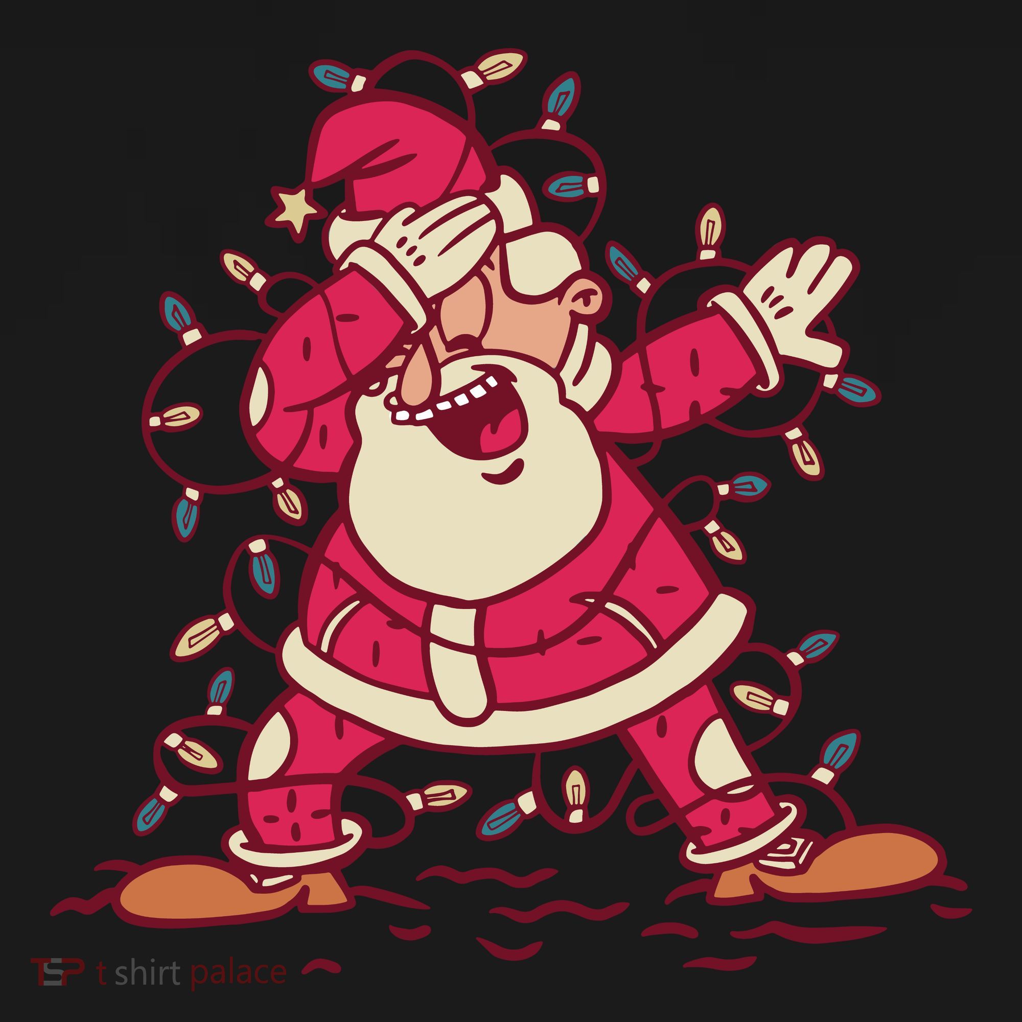 Dabbing Santa Cartoon Ornament