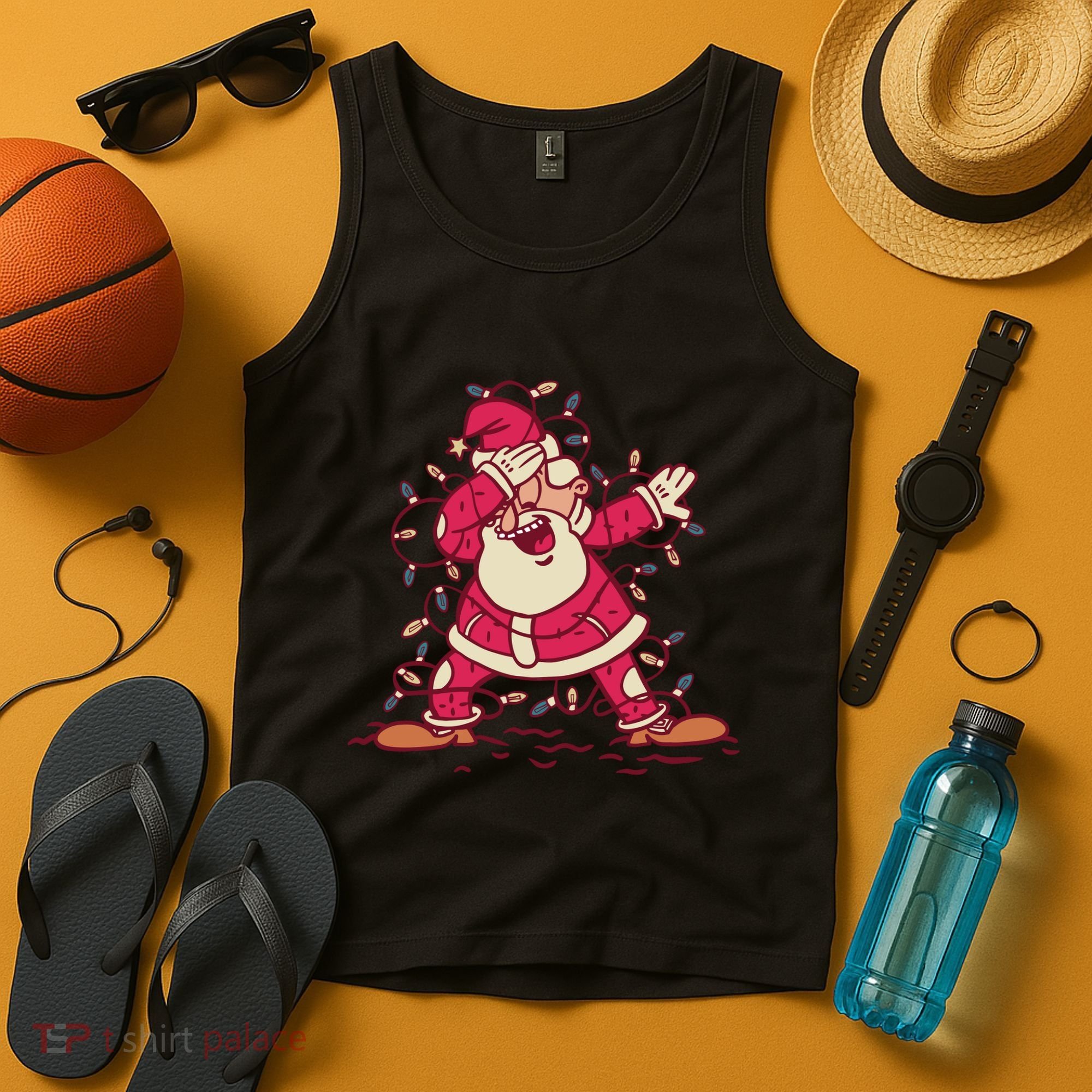 Dabbing Santa Cartoon Tank Top
