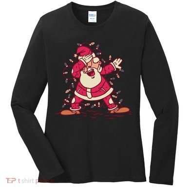 Dabbing Santa Cartoon Women's Long Sleeve Shirt