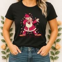 Dabbing Santa Cartoon Women's T-Shirt thumb 2
