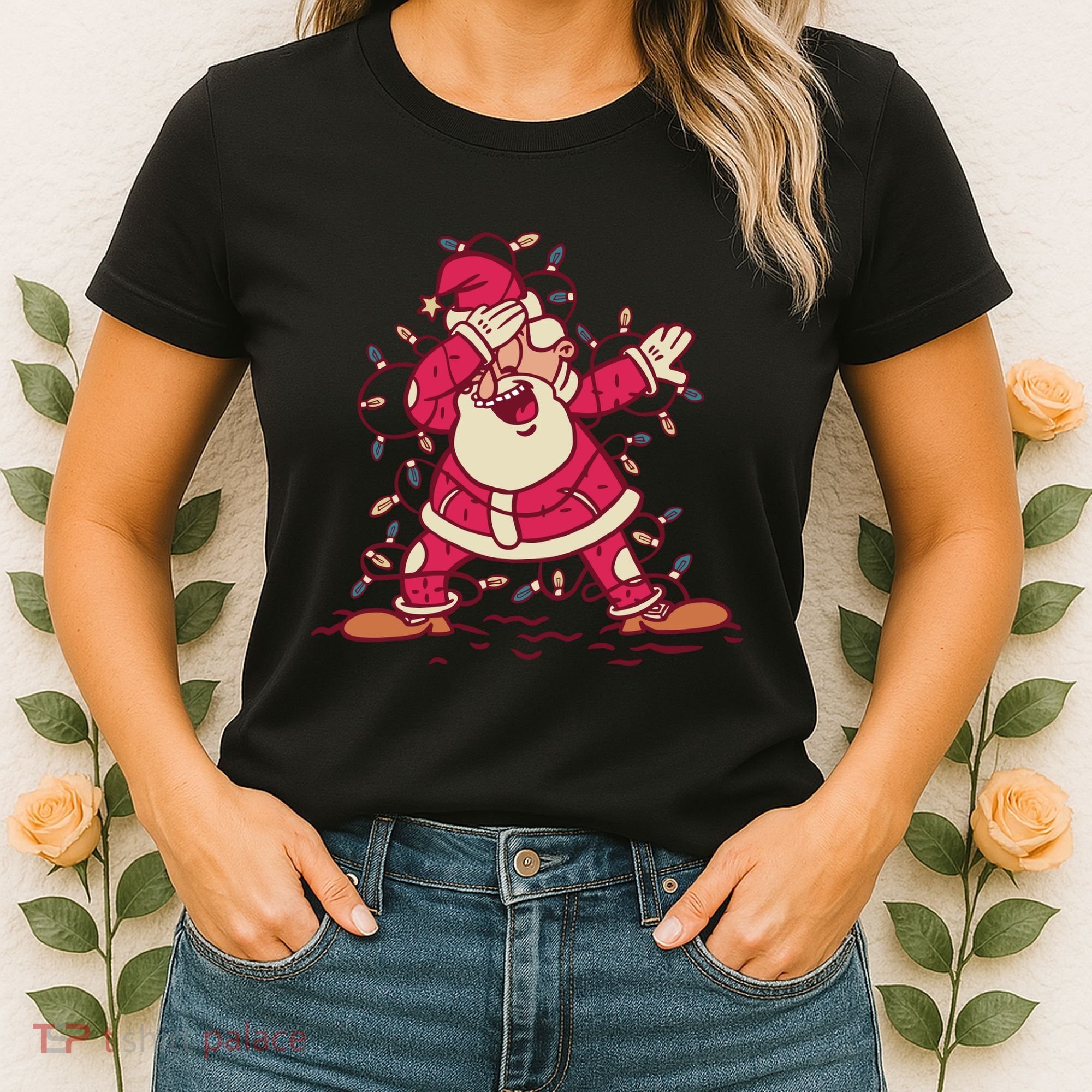 Dabbing Santa Cartoon Women's T-Shirt