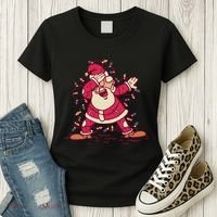 Dabbing Santa Cartoon Women's T-Shirt thumb 3