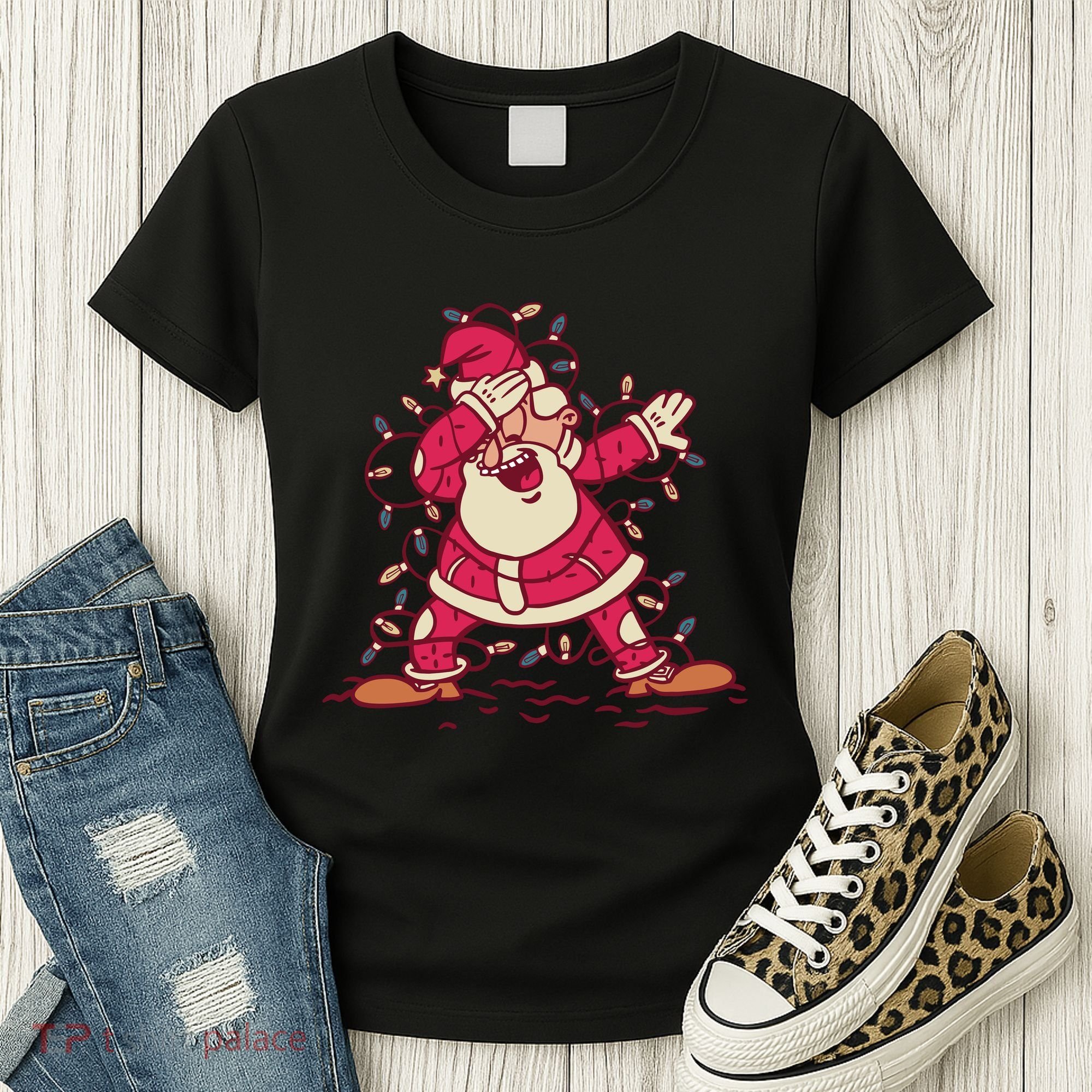 Dabbing Santa Cartoon Women's T-Shirt