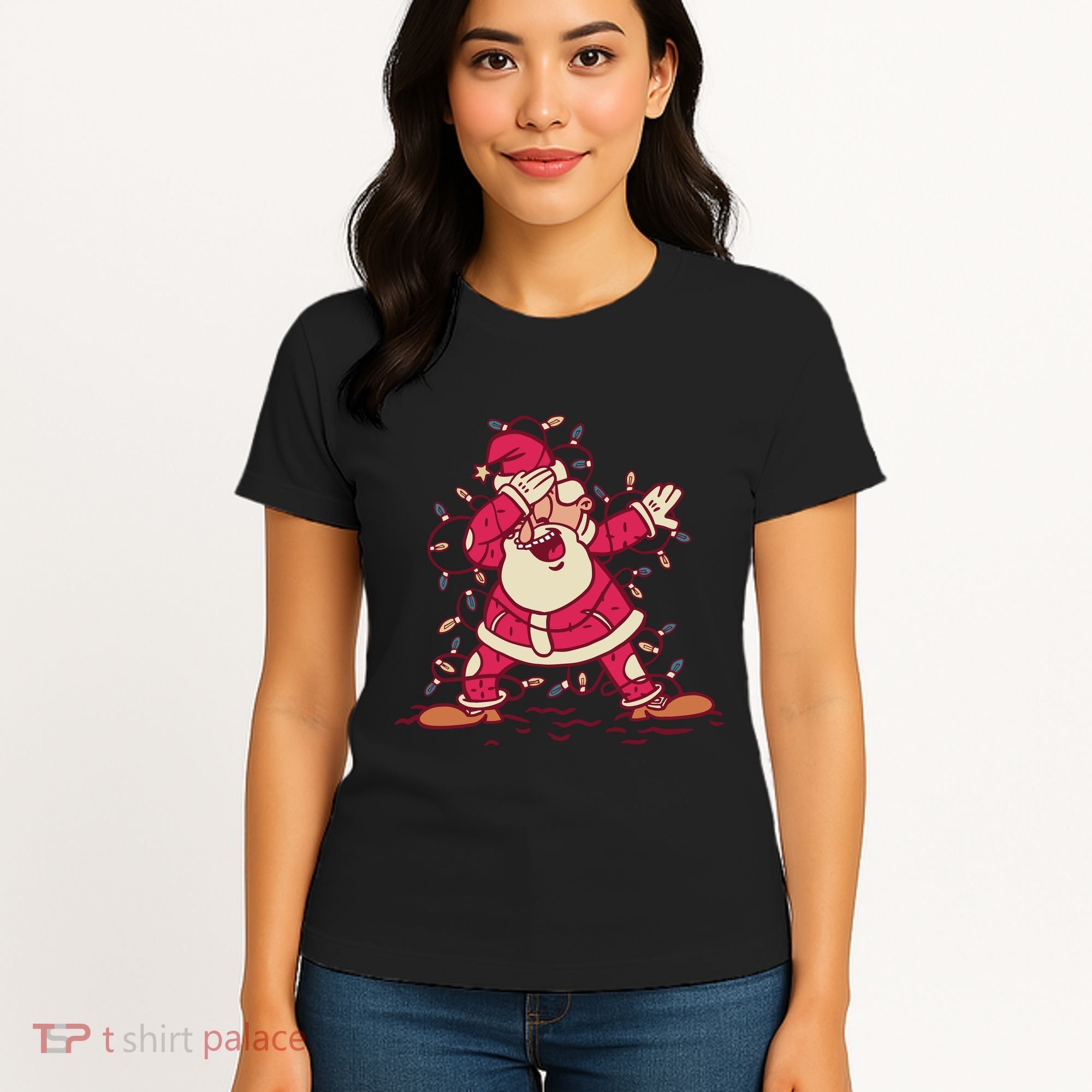 Dabbing Santa Cartoon Women's T-Shirt