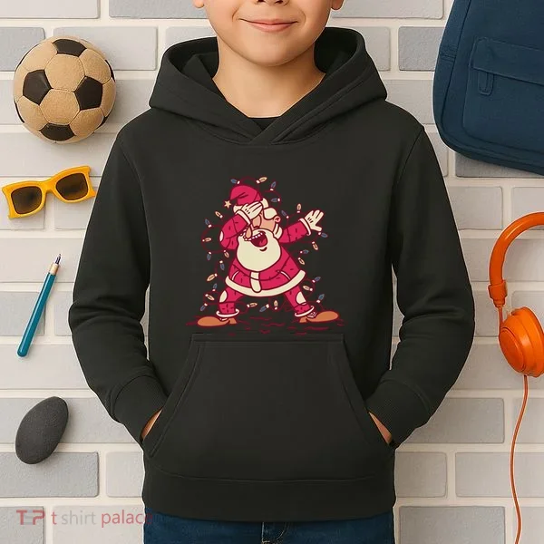 Dabbing Santa Cartoon Kids Hoodie