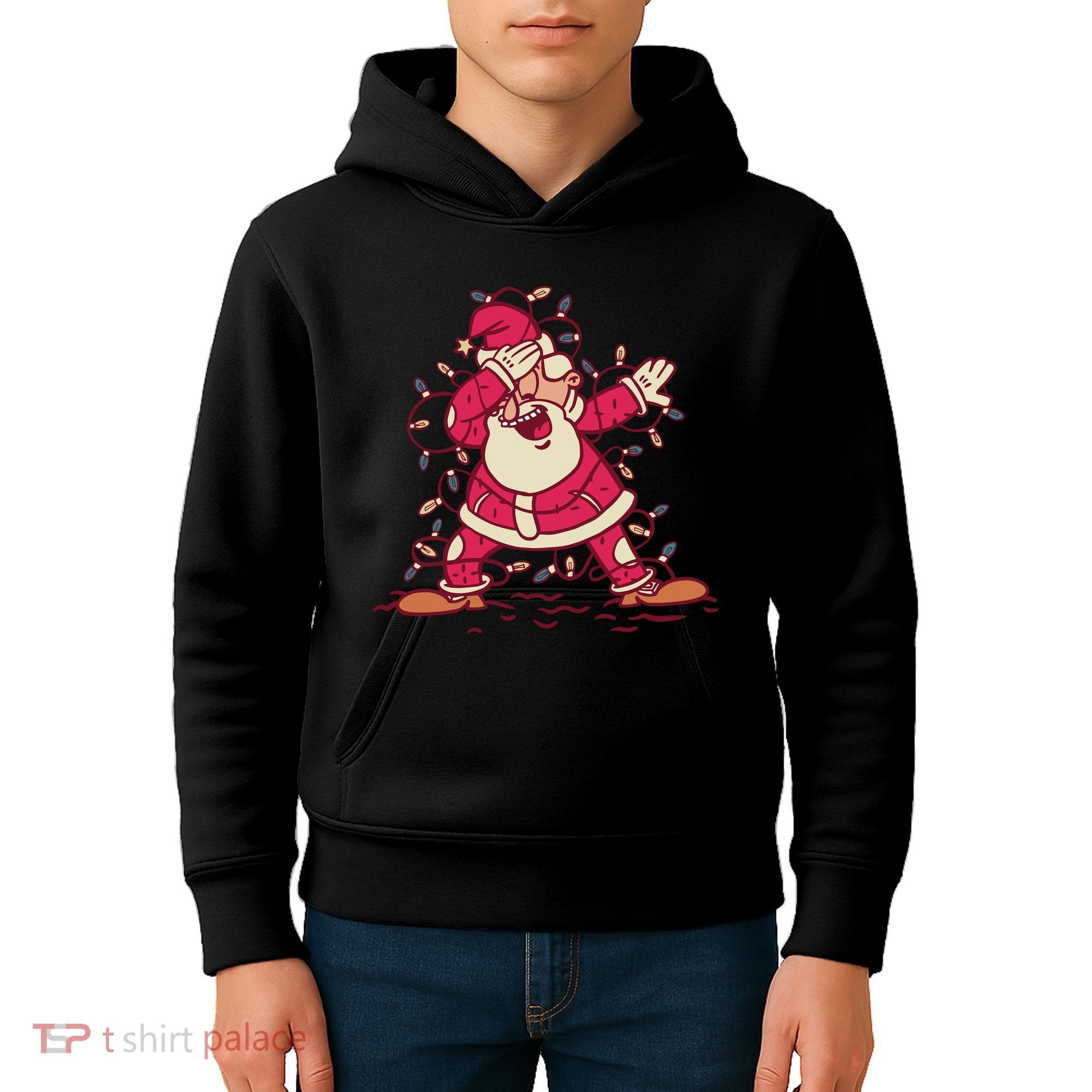 Dabbing Santa Cartoon Kids Hoodie